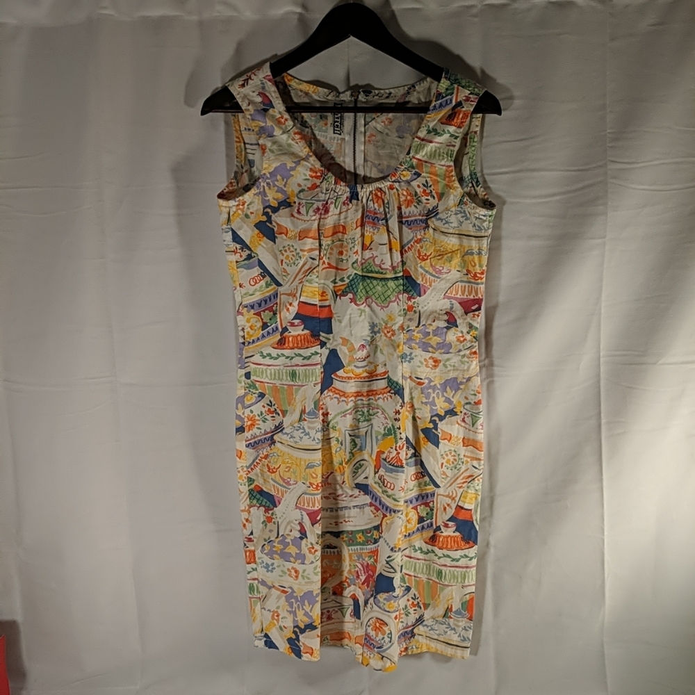 Match Jeanswear Vintage Denim 100% Cotton Dress Art Deco Retro USA abstract 3 4
